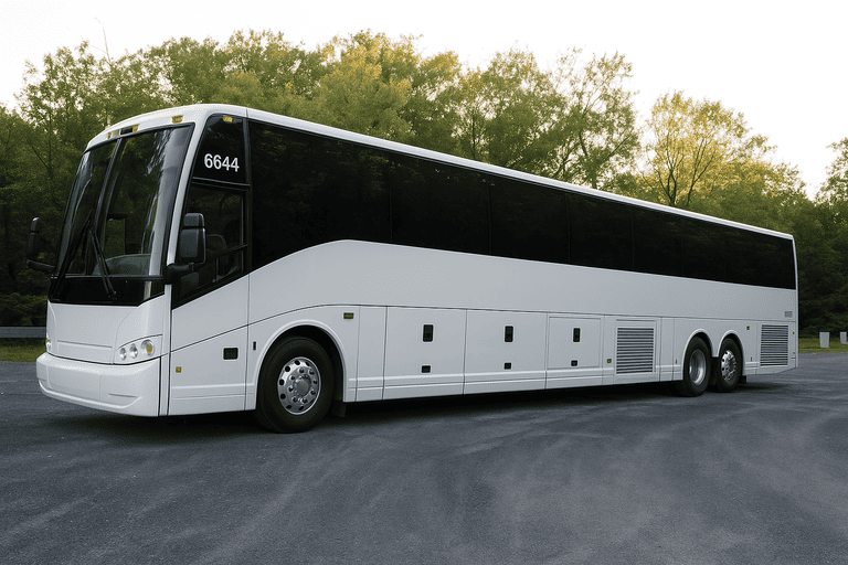 exterior of Charter Bus Rental Olathe coach bus